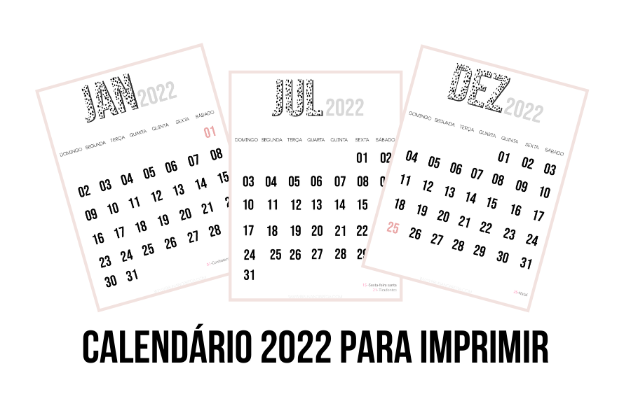 CALENDÁRIO 2022 PARA IMPRIMIR